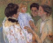Mary Cassatt Women complimenting the child oil painting reproduction